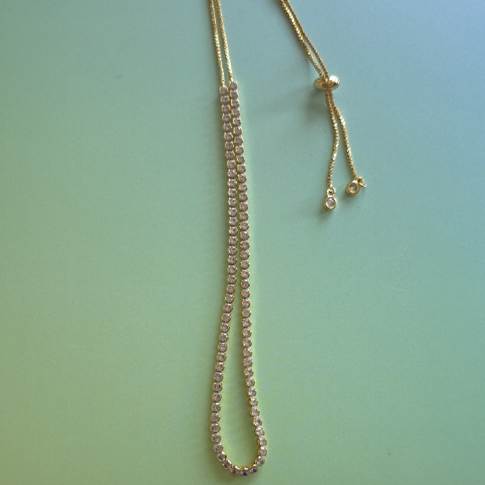 Elegant Gold Tone Adjustable Choker Women's Necklace